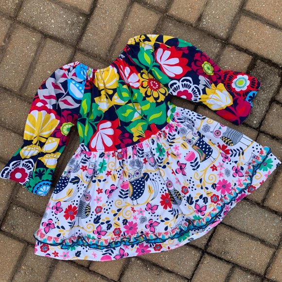 Love & Lassies Floral Mixed-Print Frill Dress 4T - Picture 4 of 6